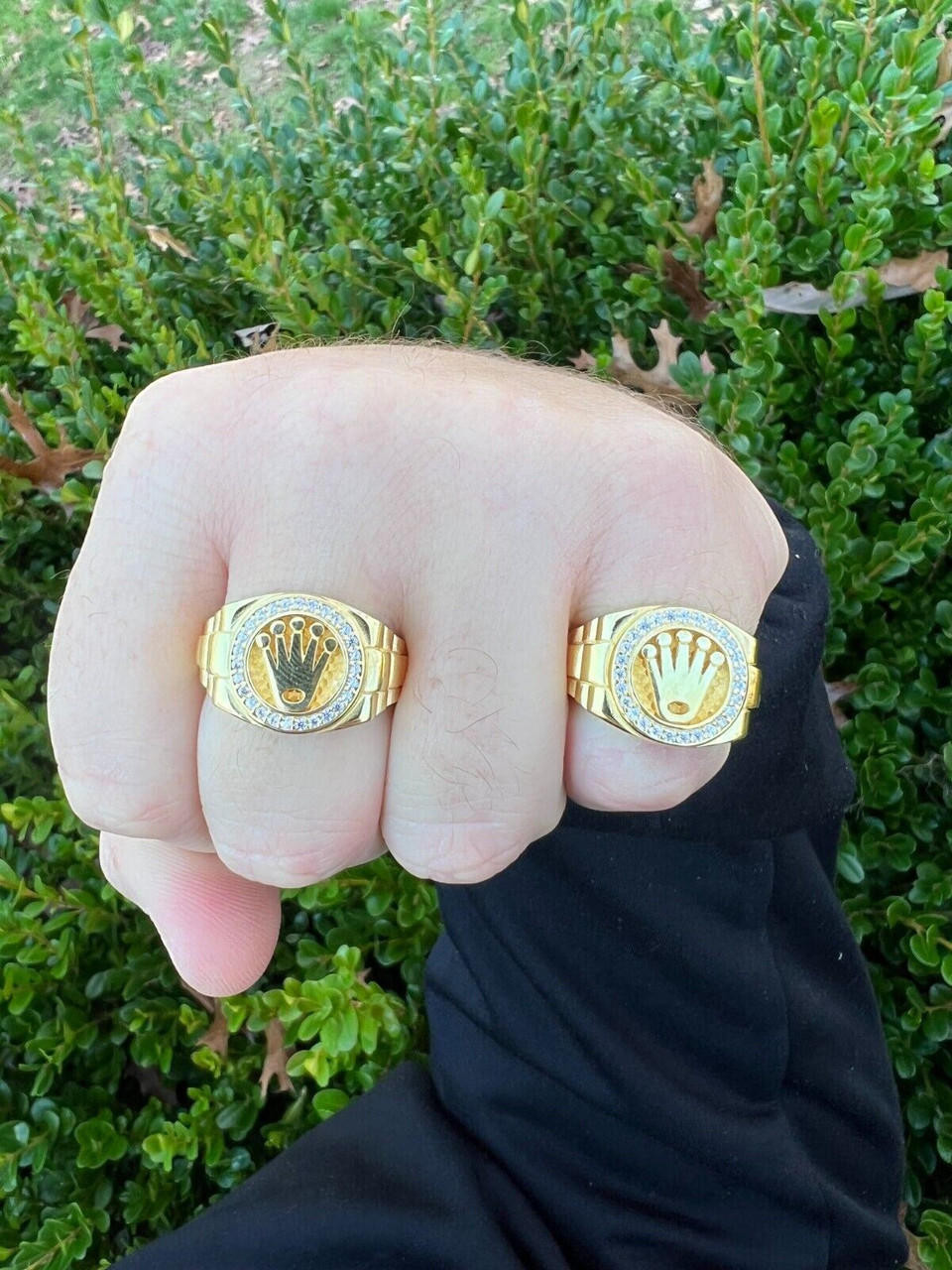 Emas Rolex Krone Ring Brillant Ring Rolex Ring Herren Gold Mit