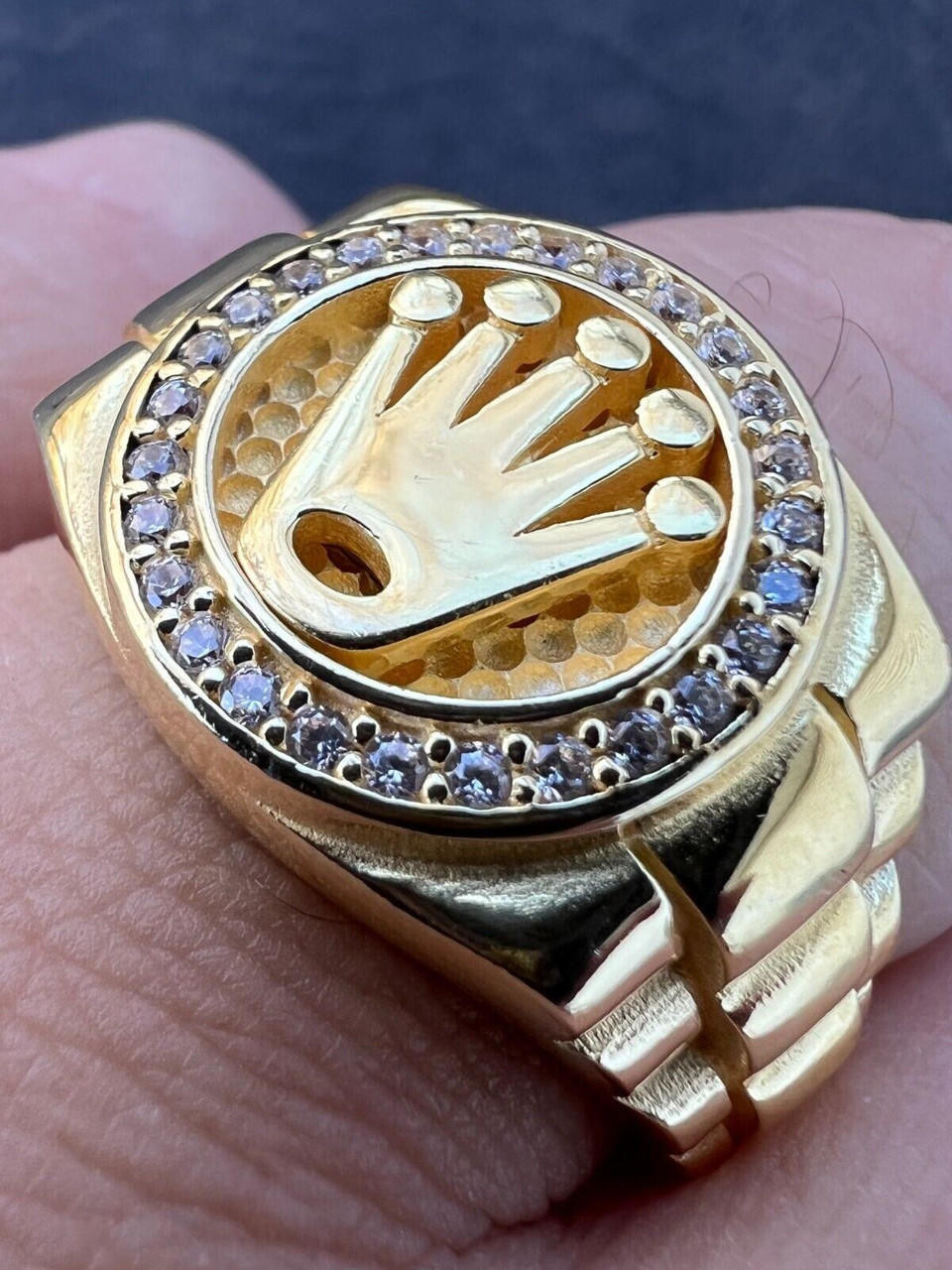 Gold Rolex Link Ring Rolex Ring Original Mens Real 14k Gold