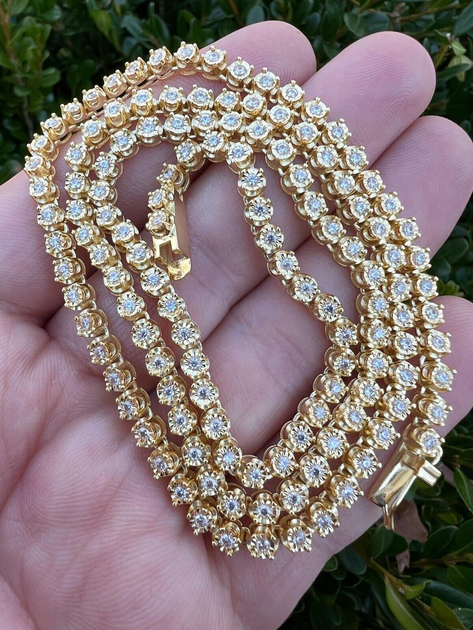 Glitter \"Luxury Tennis Chain【GOLD】\" S925 Moissanite Tennis Chain 14K Gold - ICECARTEL