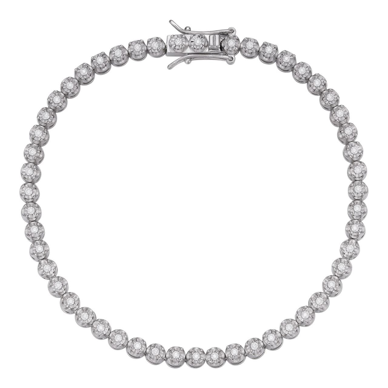 Luxury Tennis Bracelet 【3mm / SILVER】 925 Sterling Silver Tennis Bracelet Riviera Style, Simulated