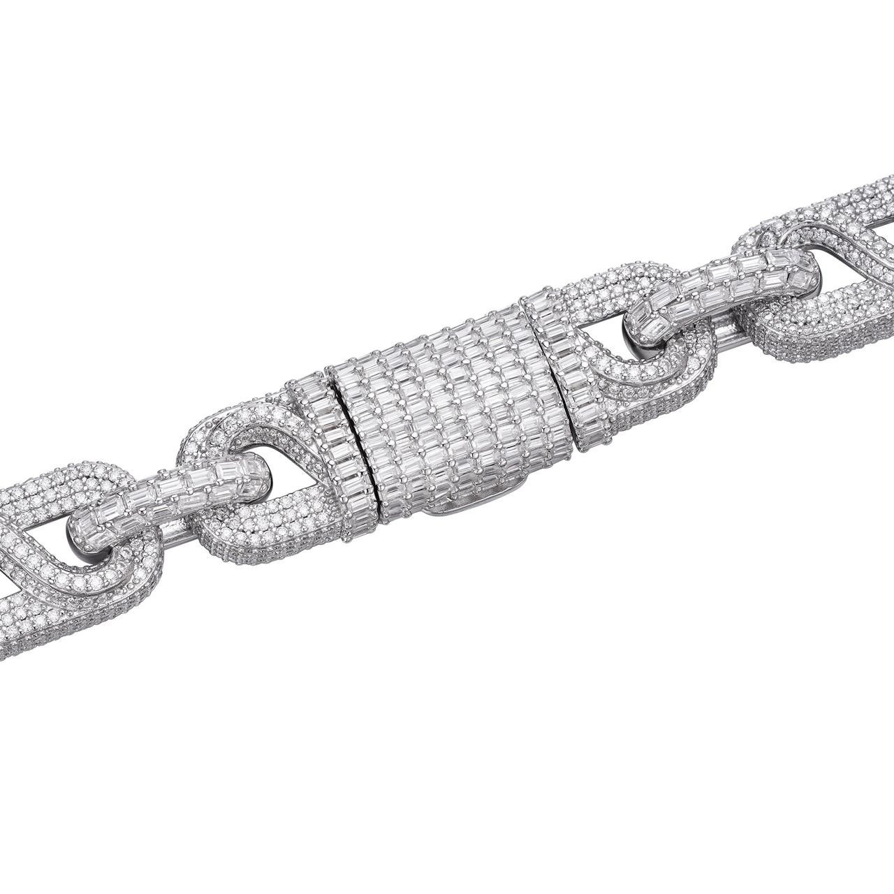 MOISSANITE 14mm Mens Hip Hop Iced Gucci Infinity Link 16-28