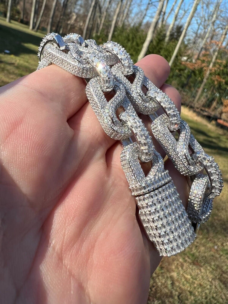 Iced Out Gucci Link Bracelet Link Bracelet Gucci Bracelet Mens