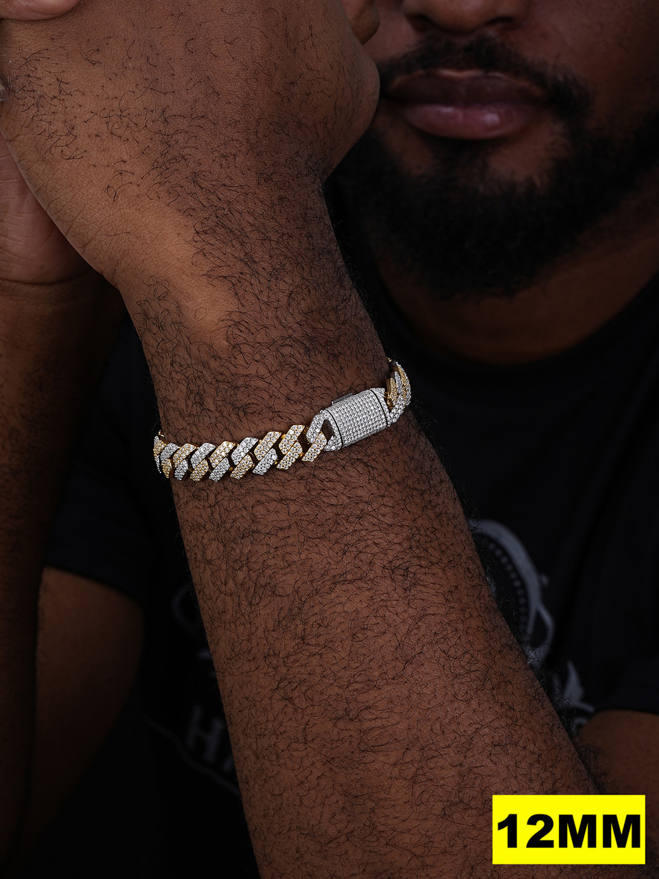 【King Ice】20mm ICED CLASSIC MIAMI CUBAN BRACELET☆(2色)♪ MOISSANITE Real Solid Miami Cuban Link Prong Bracelet Iced