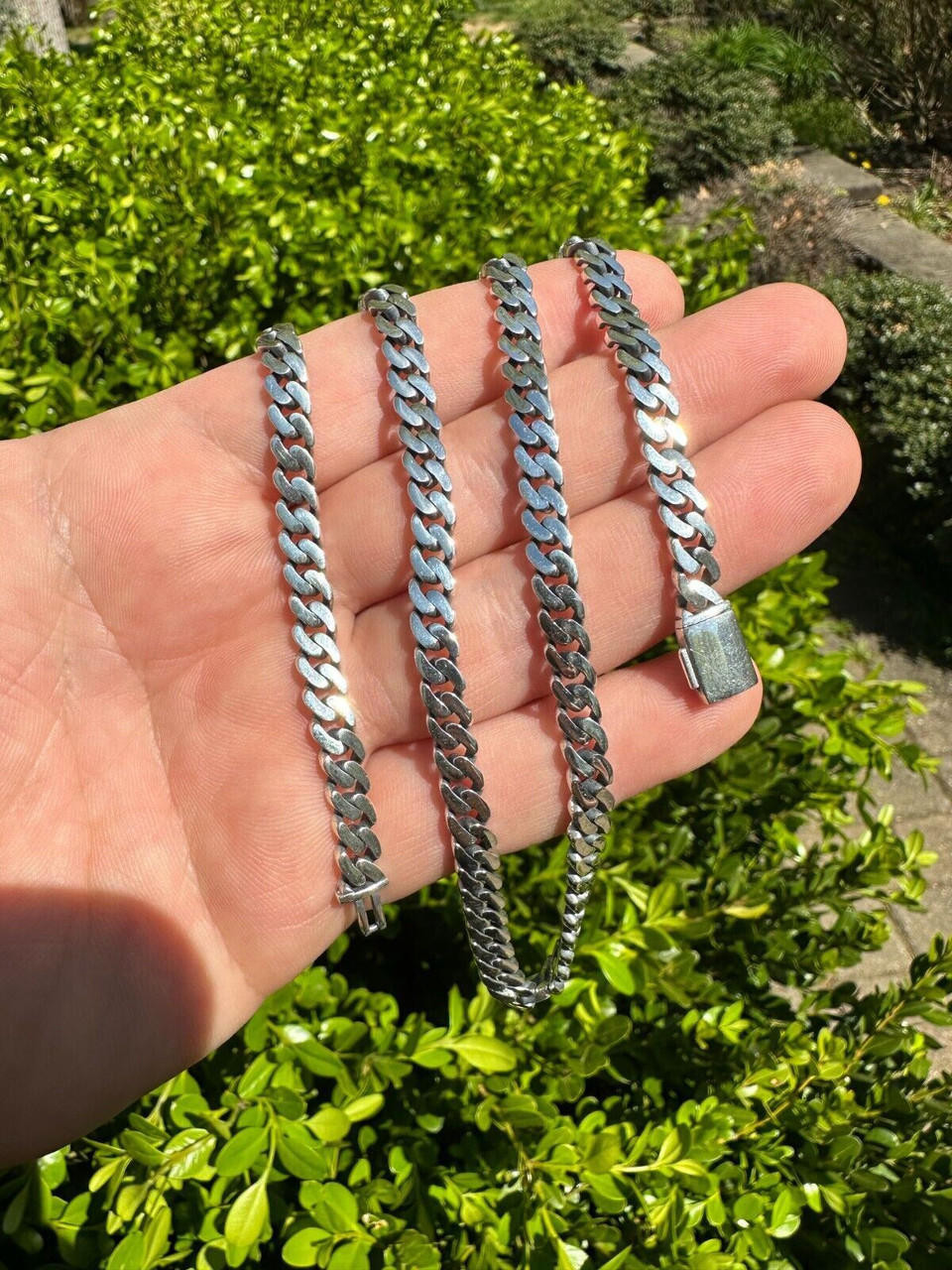 Miami Cuban Link Chain Necklace Real 925 Sterling Silver