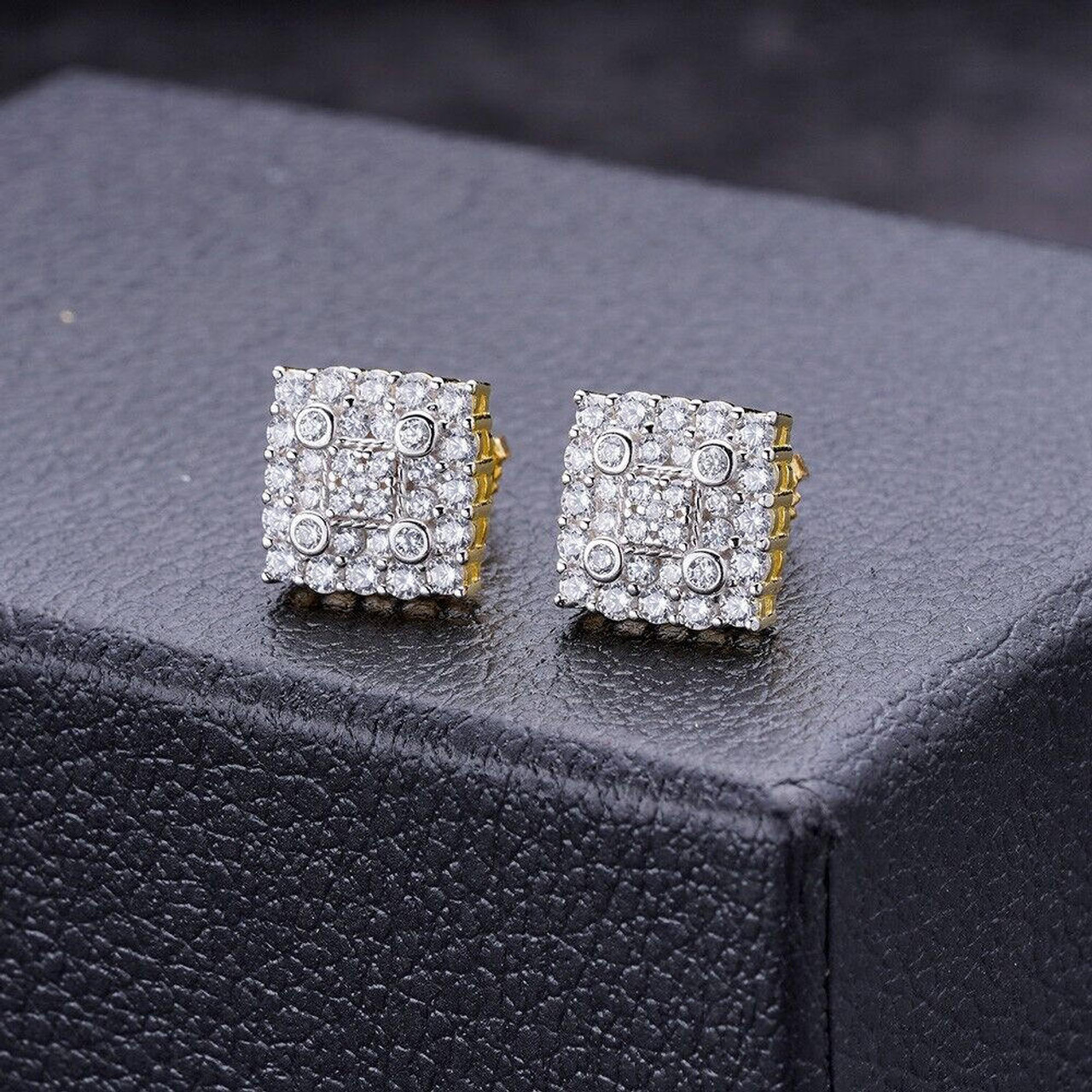ピアス wing bling 14k post ruba square moissanite earrings s-l400.jpg