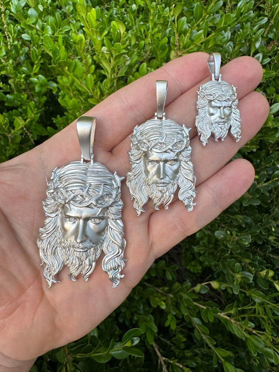 made in dirty ネックレス（SV925×brass） HEAVY SOLID Real 925 Sterling Silver Jesus Piece Iced