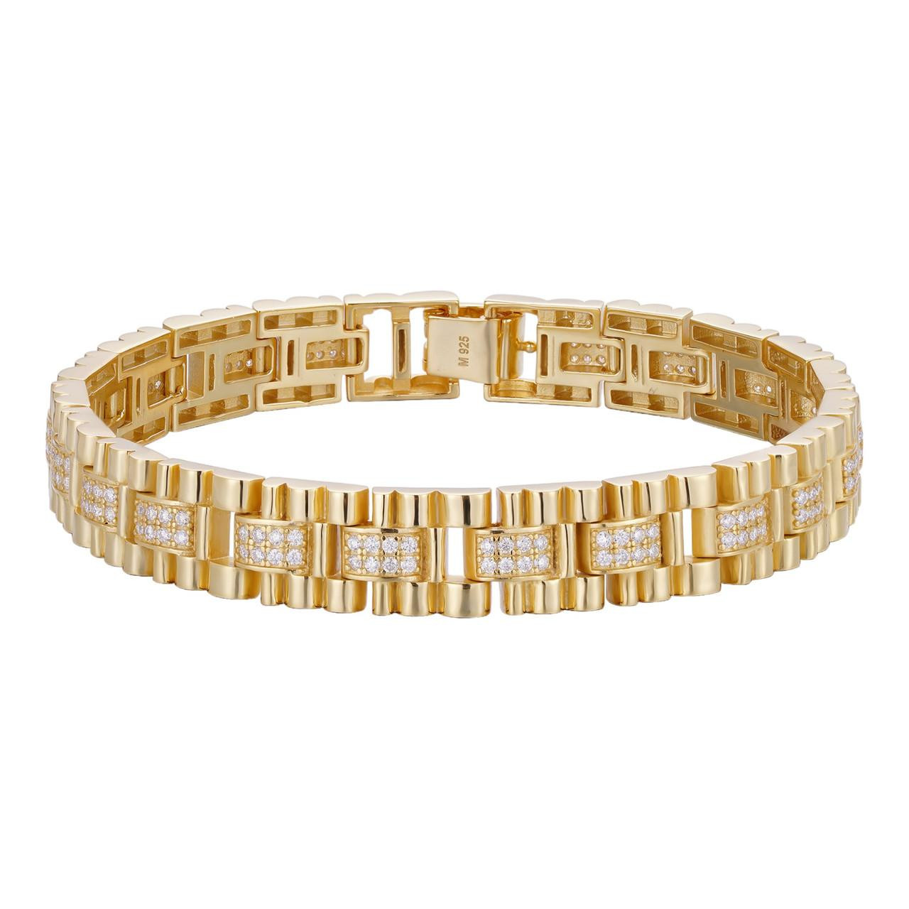 【JORDAN CRAIG】Iced Out Gold Bracelet - 13mm Iced Out Gold Chain - 13mm