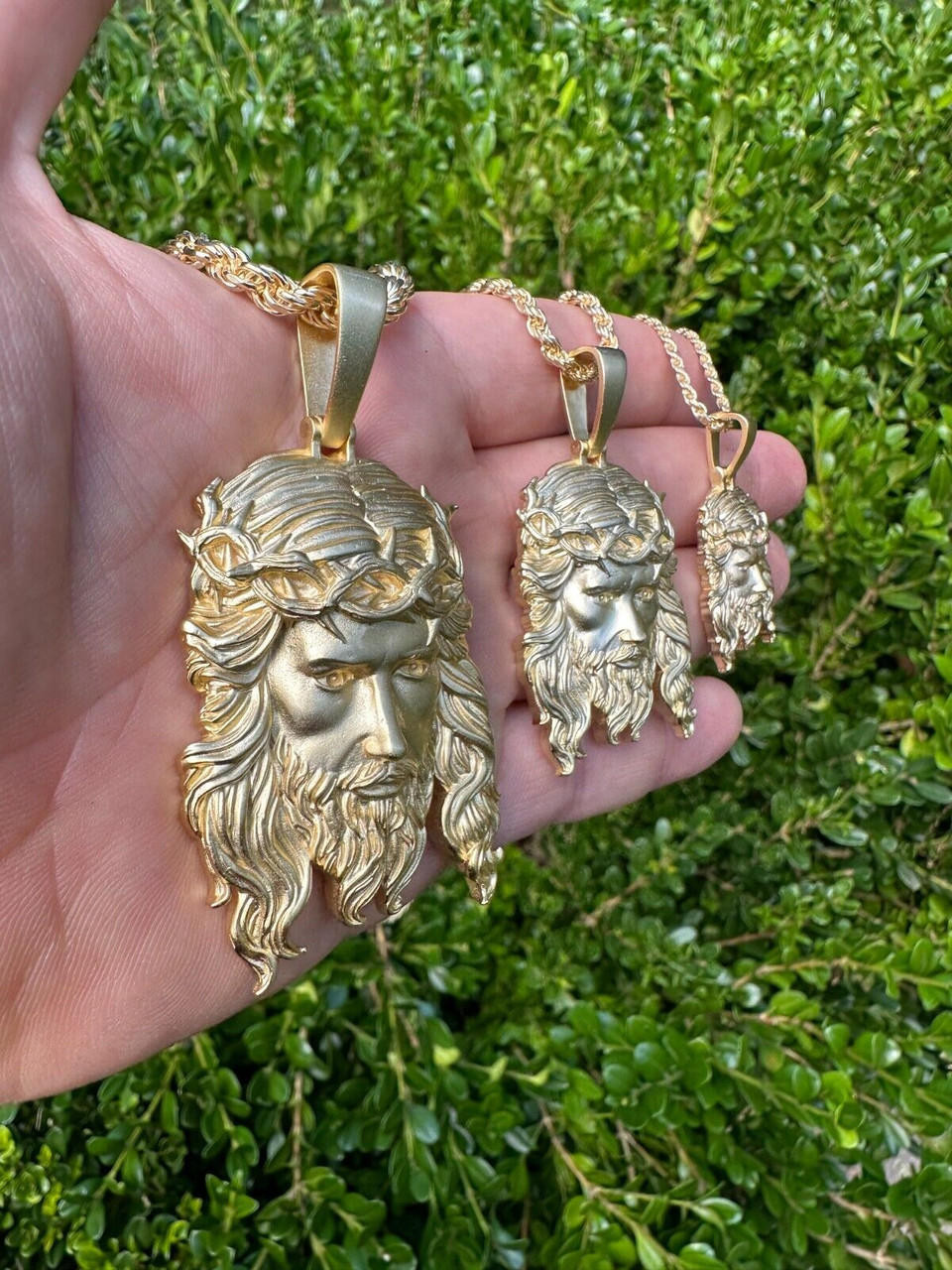 Gold Gods Gold Chain Jesus Pendant Yellow Diamond Micro Jesus Piece IF