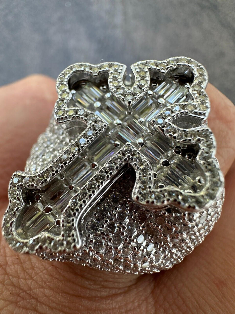 アクセサリー Engraved Cross Ring cootie Sterling Silver Sideways Cross Ring QR5883 | eBay