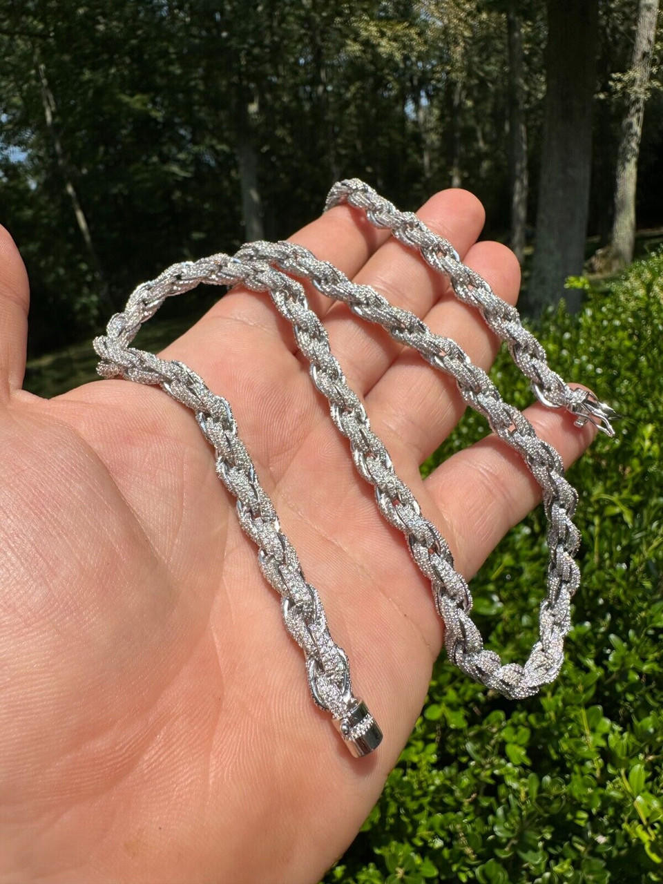 Moissanite Iced Out Rope Iced Out Rope Chain Iced Rope Chain