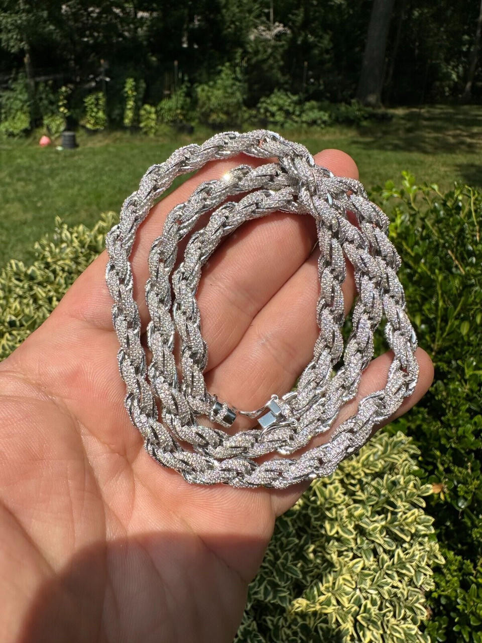 Rope Chain Iced Out Silver Cuban Link Chain Rope Chain Jewelry