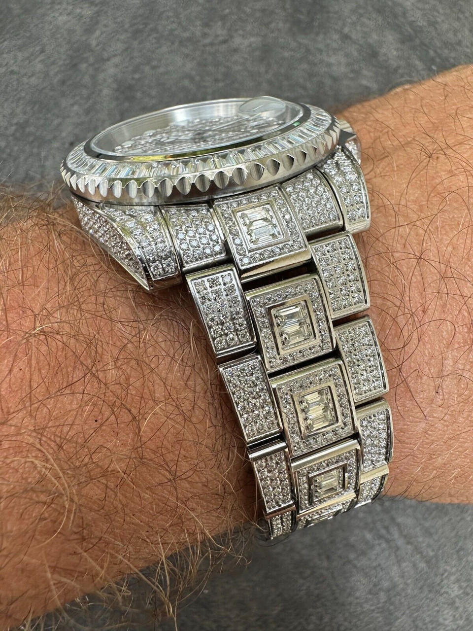 2023 WAVE EDITION Real Baguette MOISSANITE Mens NO ID