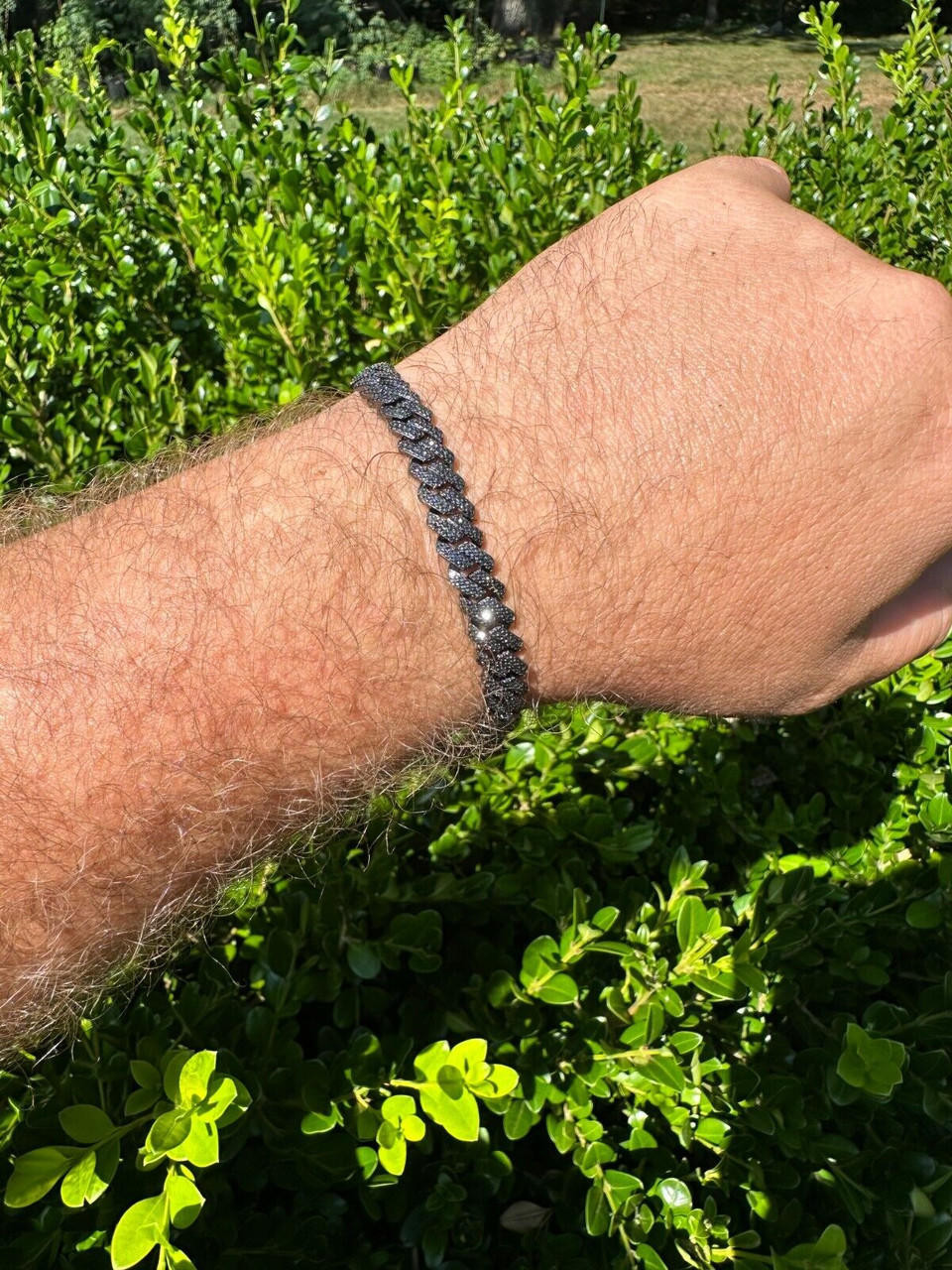 【BLACKPURPLE】24SS★ Luminary Mignon Bracelet 4mm BLACK MOISSANITE 8mm Real Miami Cuban Link Prong Bracelet