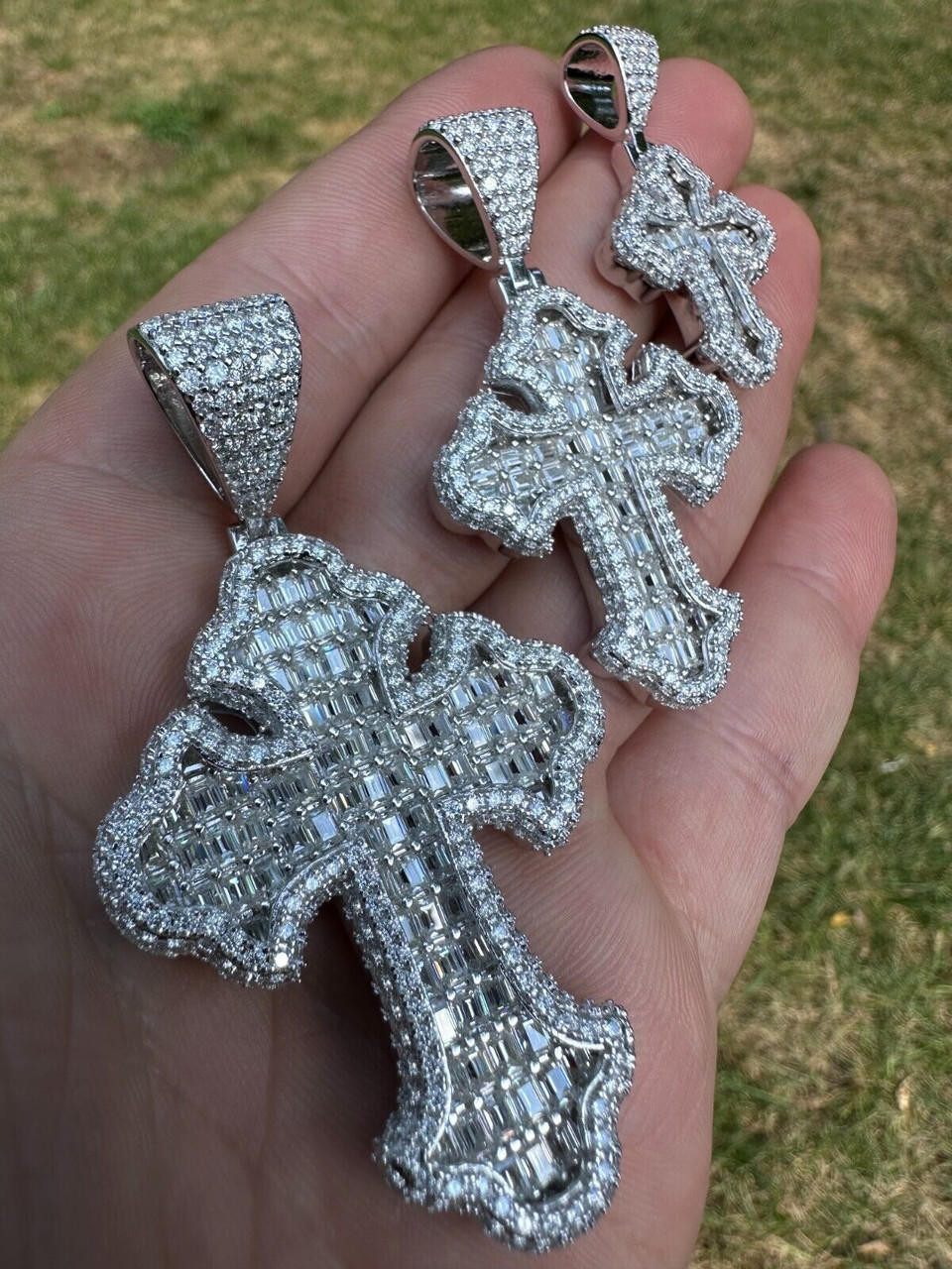 アクセサリー remake.cross necklace Moissanite Gothic Cross Necklace - Tupac Cross Pendant