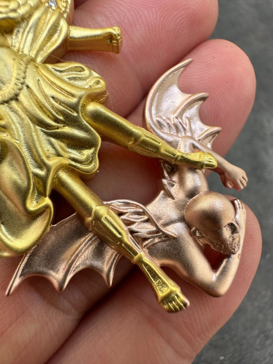 Real Moissanite St. Michael Slaying Dragon Pendant - 925 Sterling Silver Necklace, Iced Hip Hop Jewelry For Men
