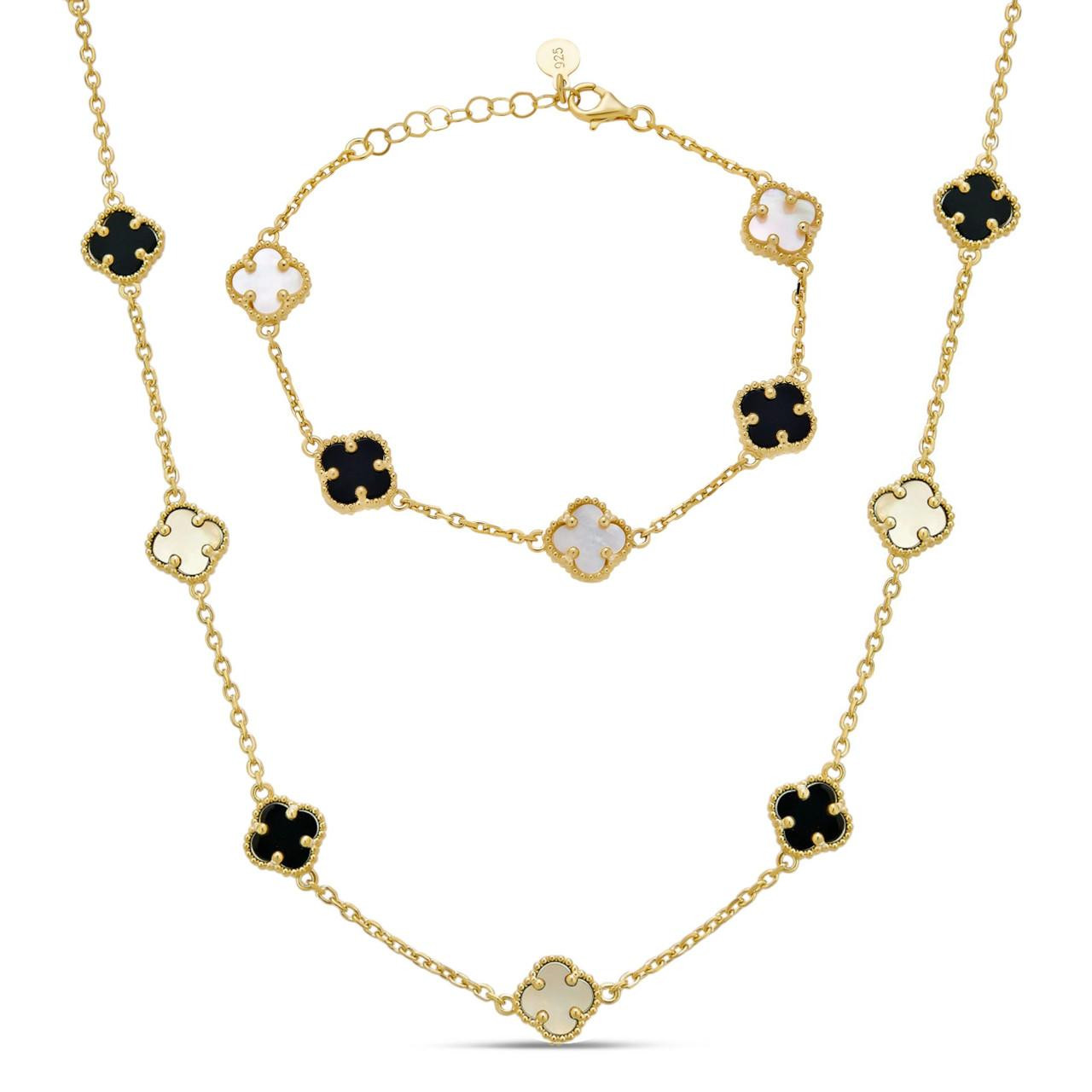 Real Clover Black Onyx & Mother Of Pearl 14-24