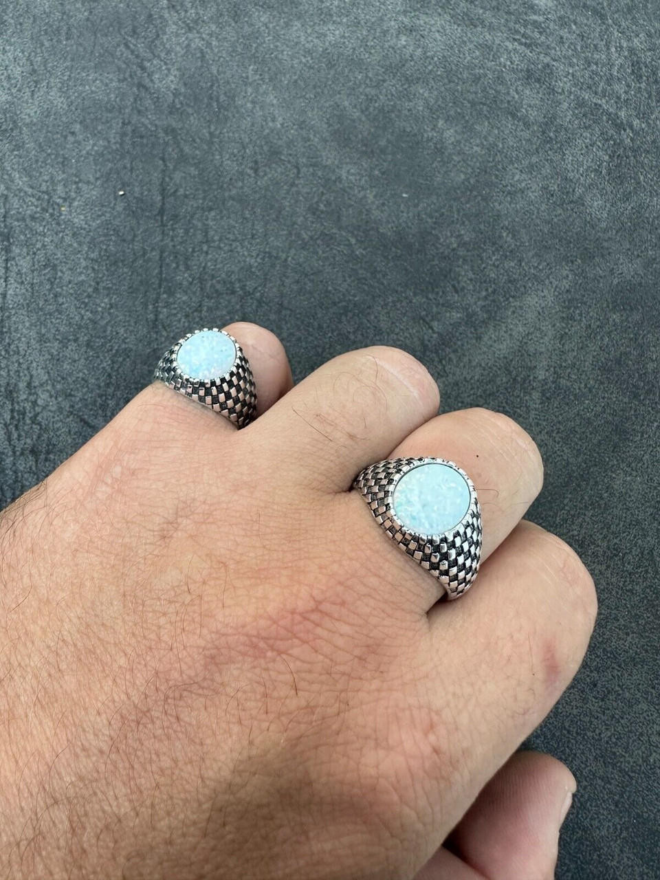 Opal ring, opal, signet ring, traxnyc, fire opal, mens opal ring