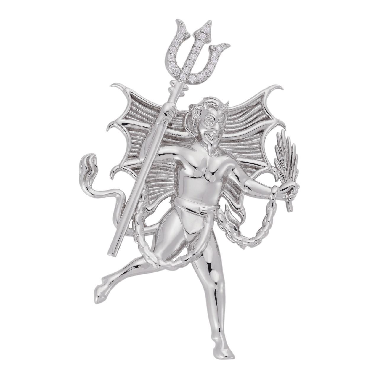 MOISSANITE Devil Satan Pendant - Iced Moissanite Demon