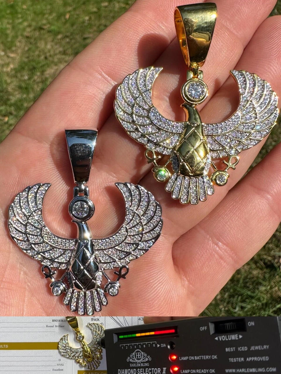【King Ice】☆日本未入荷 ICED EGYPTIAN HORUS FALCON NECKLACE KING ICE キングアイス ICED EGYPTIAN HORUS FALCON NECKLACE