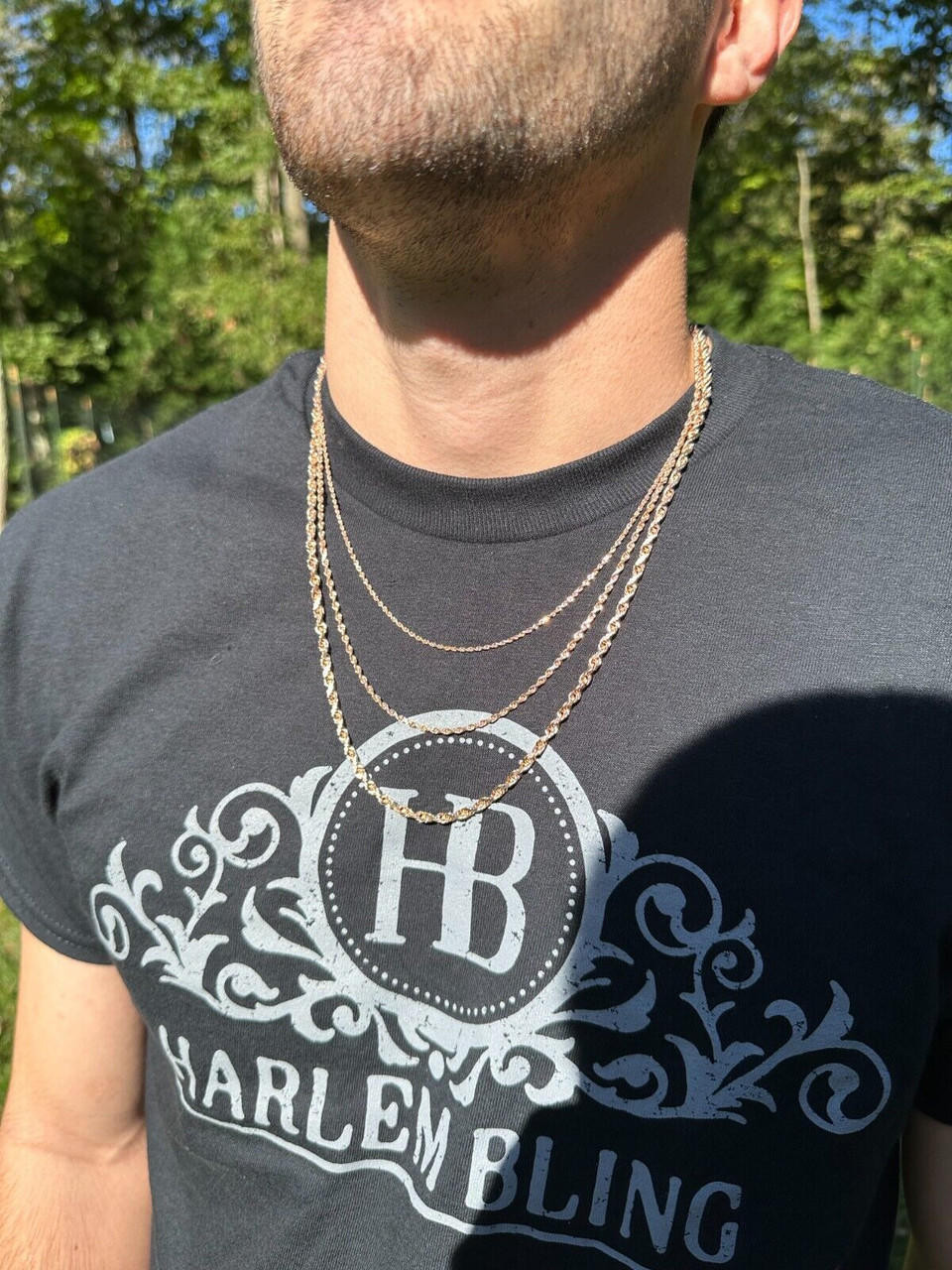 Rose Gold Chain Necklace For Men Gold Solid 14k Rose Gold Men's