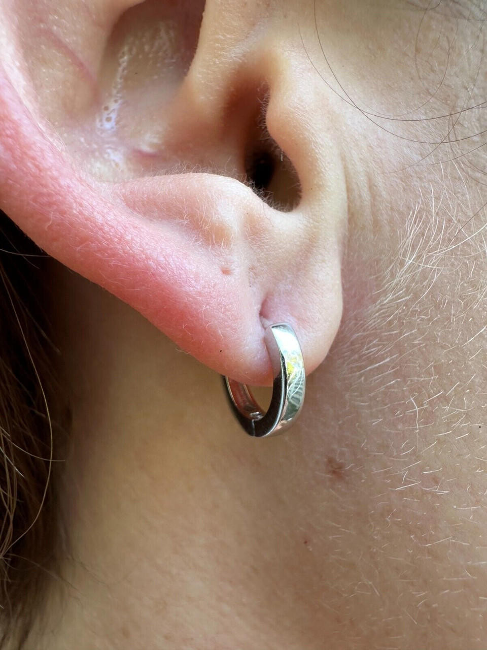 20mm Male Hoop Earing Mens Thick Hoop Earrings In Sterling Silver