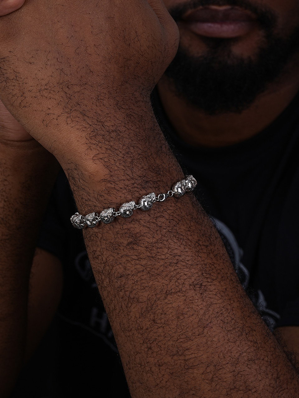 Custom Solid 925 Sterling Silver Skull Death Link Chain