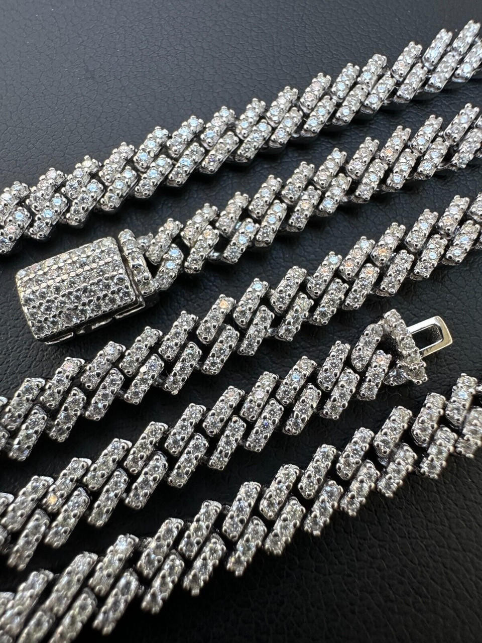 Iced Out Prong Chain 【5mm】 14mm Iced Prong Link Chain - Gold