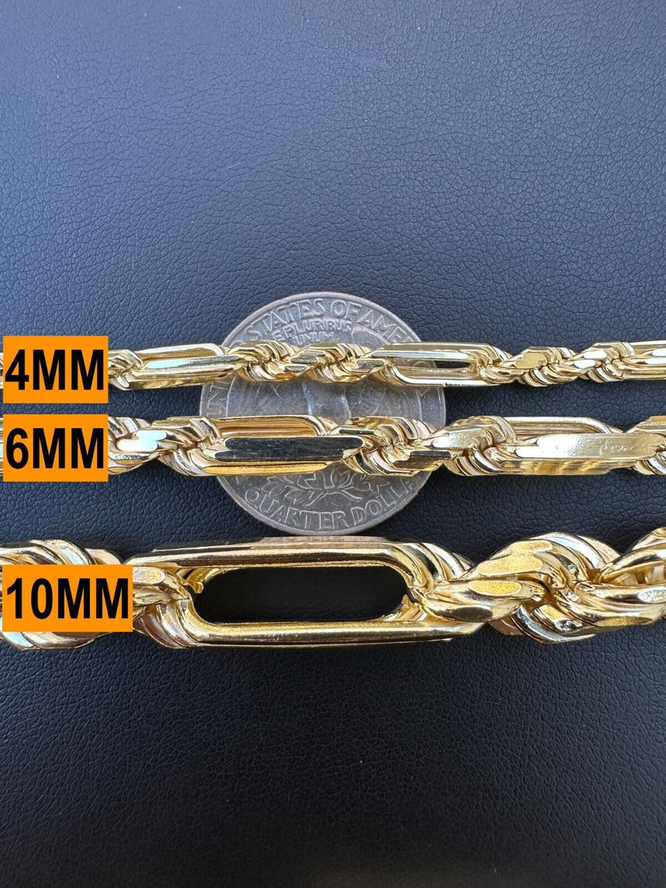 FigaRope Milano Chain Real Solid 14Kk Gold Vermeil 925 Silver