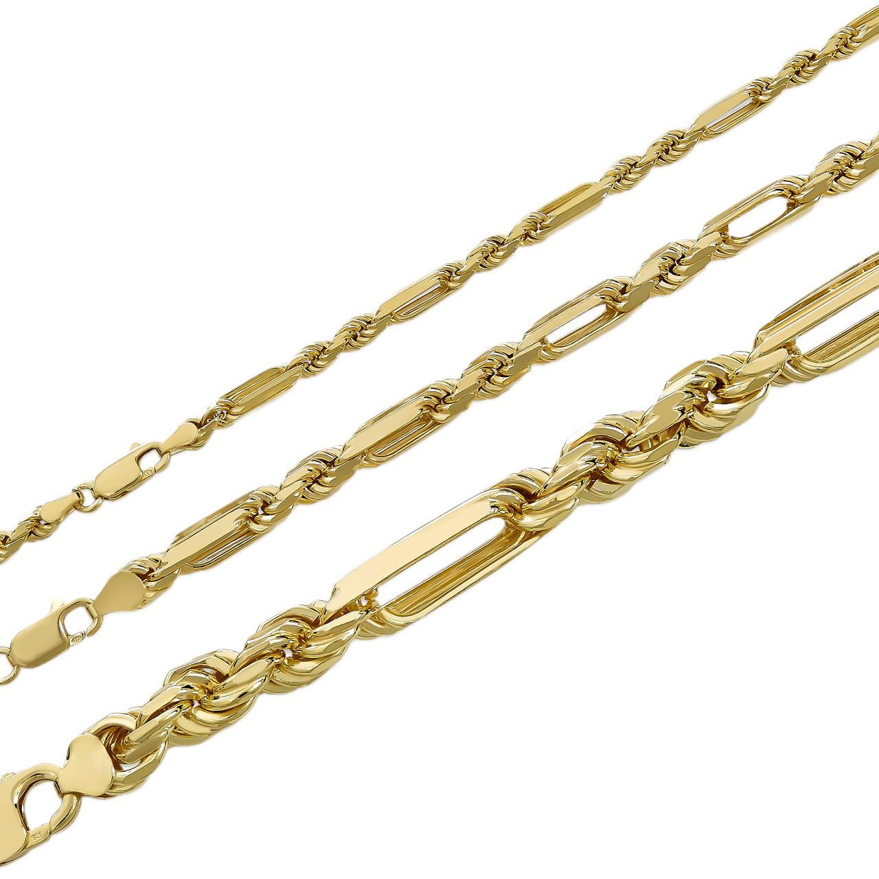 FigaRope Milano Chain Real Solid 14Kk Gold Vermeil 925 Silver