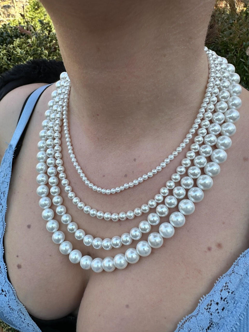Cultured Pearl Necklace W. Real 925 Silver Clasp For Men