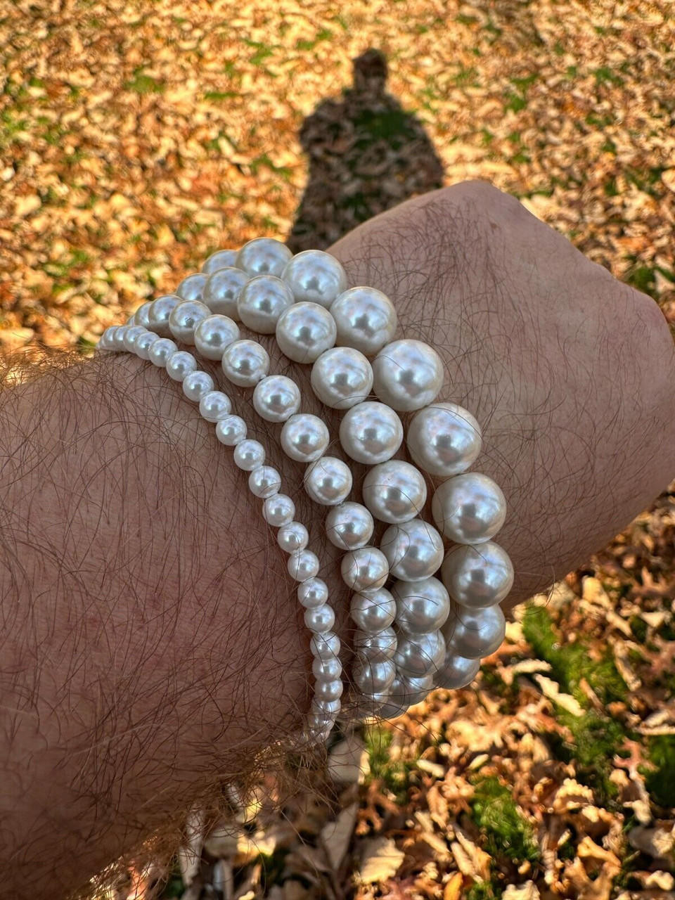 Cultured Pearl Bracelet W. Real 925 Silver Clasp For Men Cultured Pearl Bracelet W. Real 925 Silver Clasp For Men
