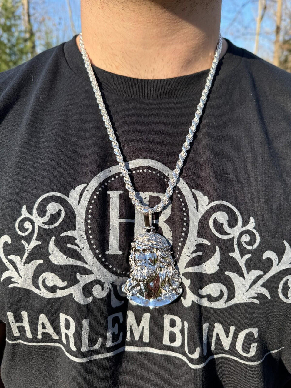 【STING925】Jesus Piece Pendant Box chain 3mm 55cm 24