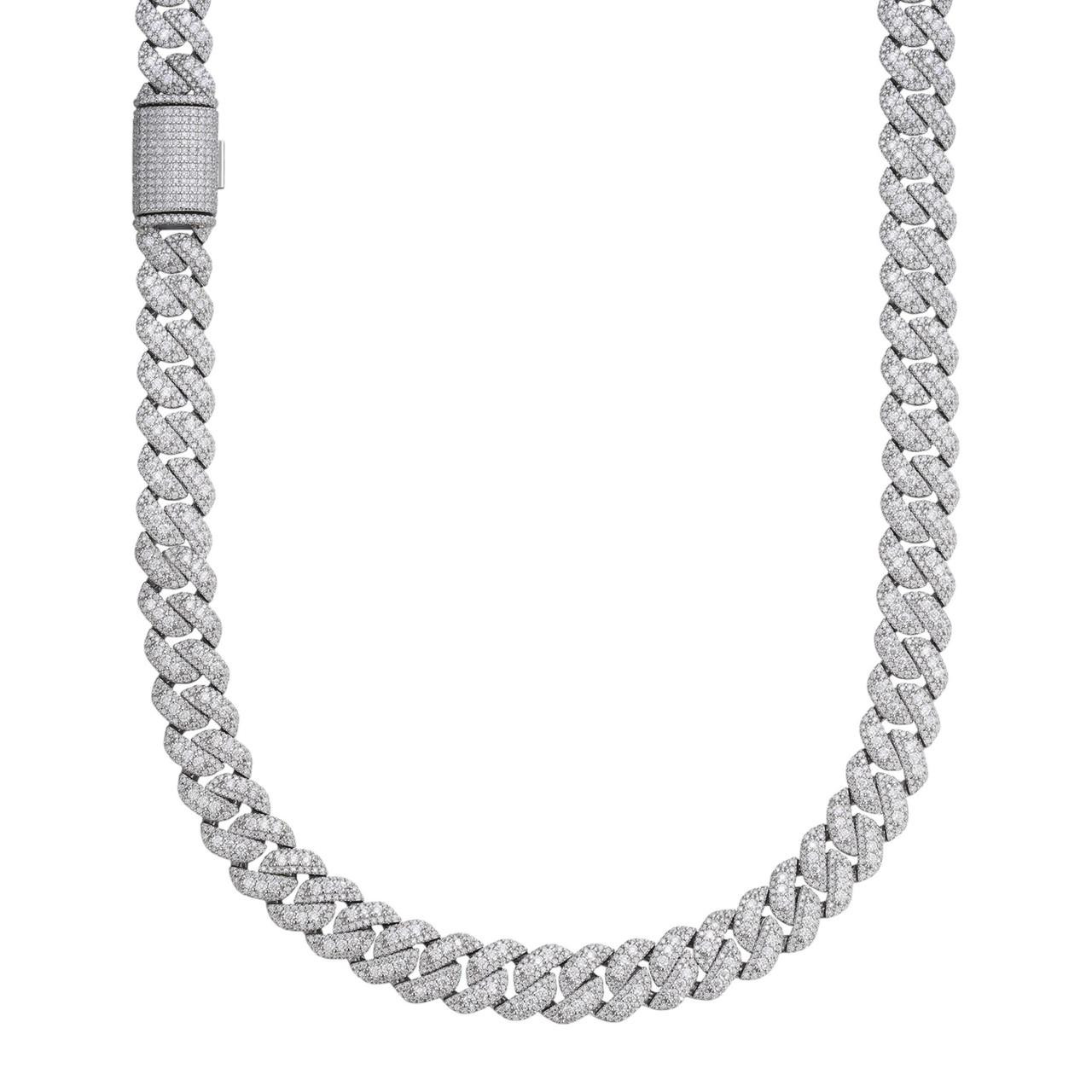 MOISSANITE Real Miami Cuban Link Chain Iced Hip Hop 925 Silver
