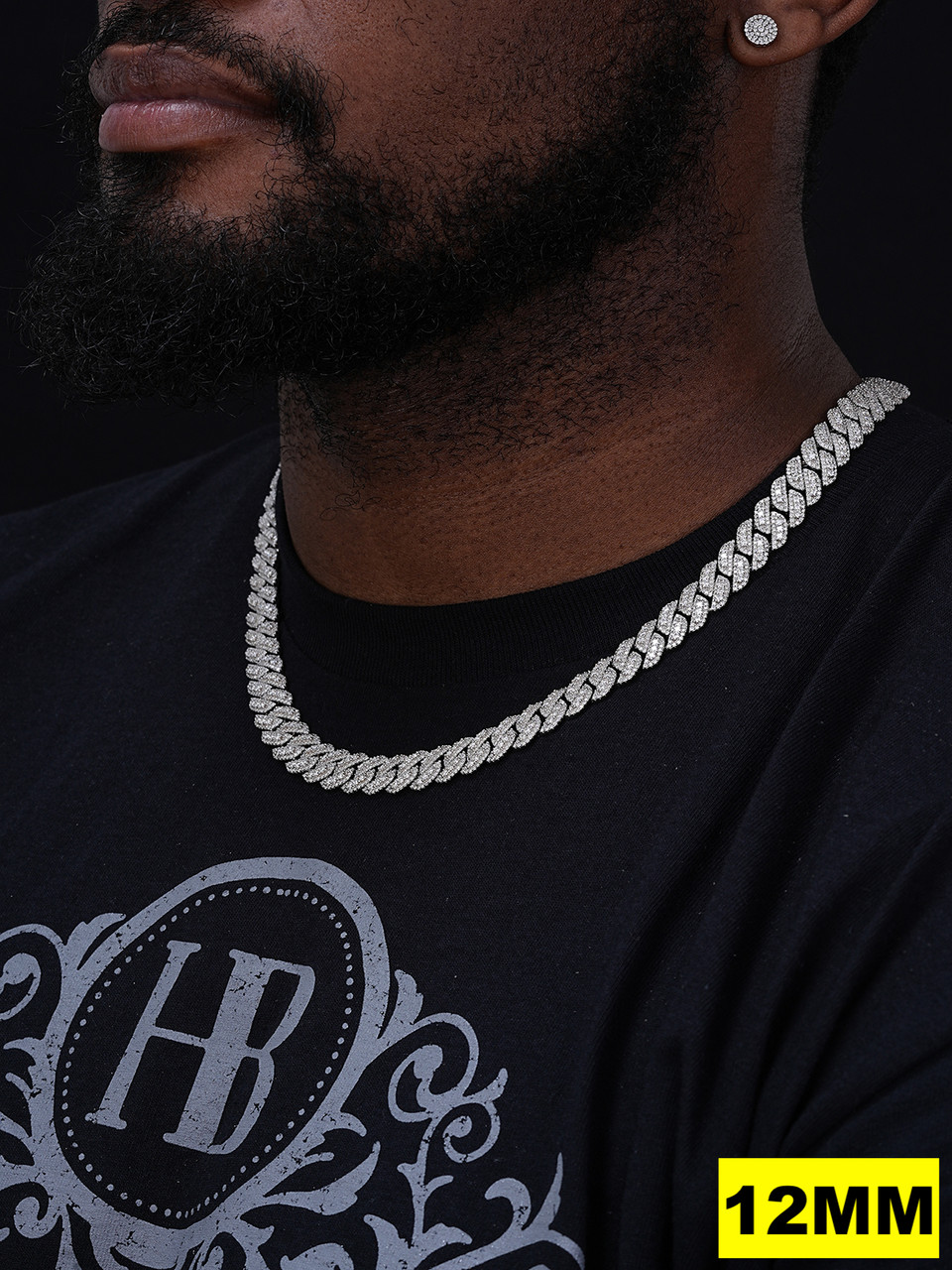 MOISSANITE Real Miami Cuban Link Chain Iced Hip Hop 925