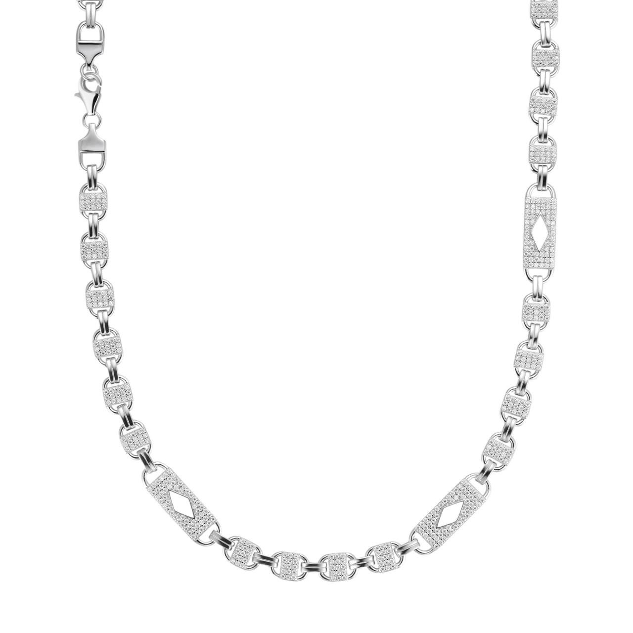 MOISSANITE Iced Valentino Mariner Chain Real 925 Silver Necklace