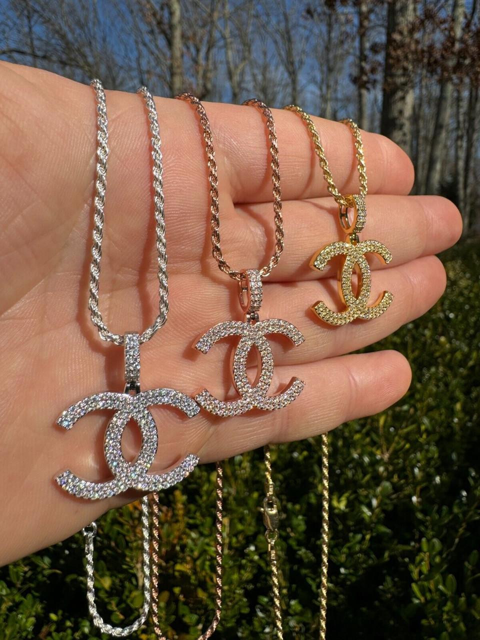 Silver Necklace Double C Chanel Necklace Double Cc Chanel Necklace
