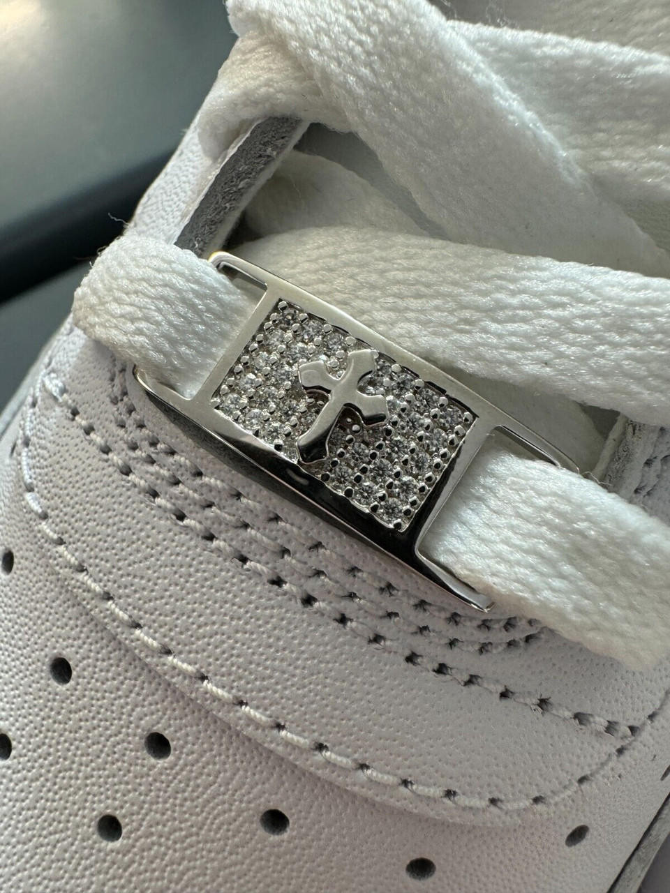 Moissanite Air Force Lace Lock Iced Solid 925 Silver Moissanite