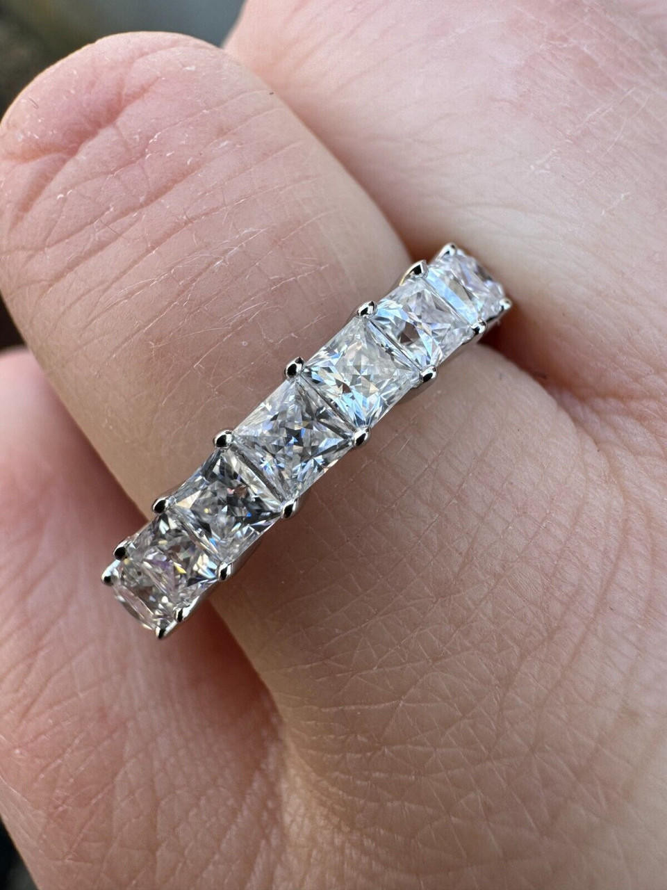Princess Cut Wedding Band Princess Cut Moissanite Ring (D