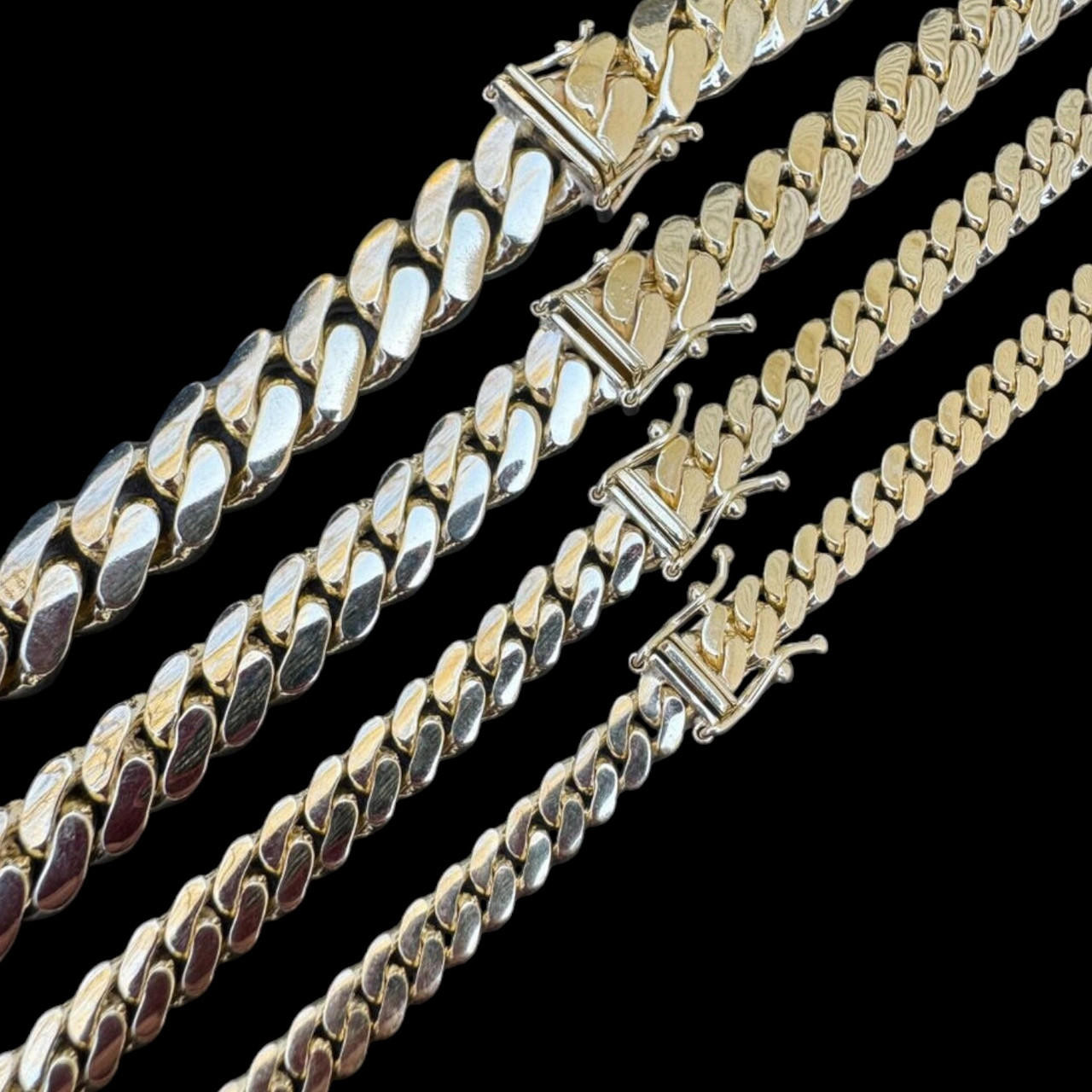 HANDMADE Tight Link Solid 14k Gold Miami Cuban Link Chain Or