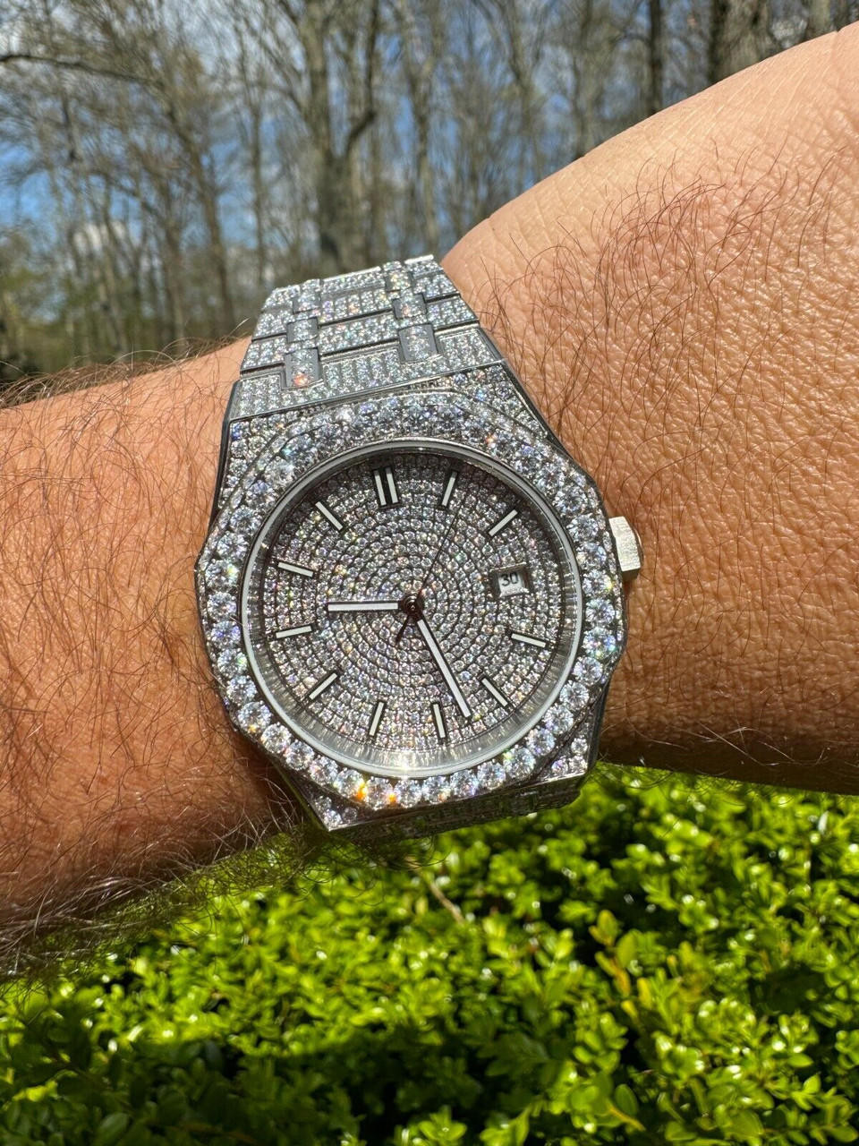 オーバーサイズMens Diamond Watch 0.25 CT Luxurman Escalade LUXURMAN オーバーサイズ ダイヤモンド メンズウォッチ 0.25ct