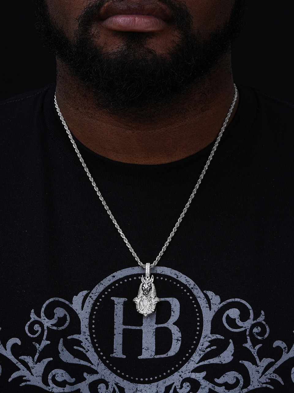 MOISSANITE Anubis Pendant Real 925 Silver / Gold Iced Hip Hop