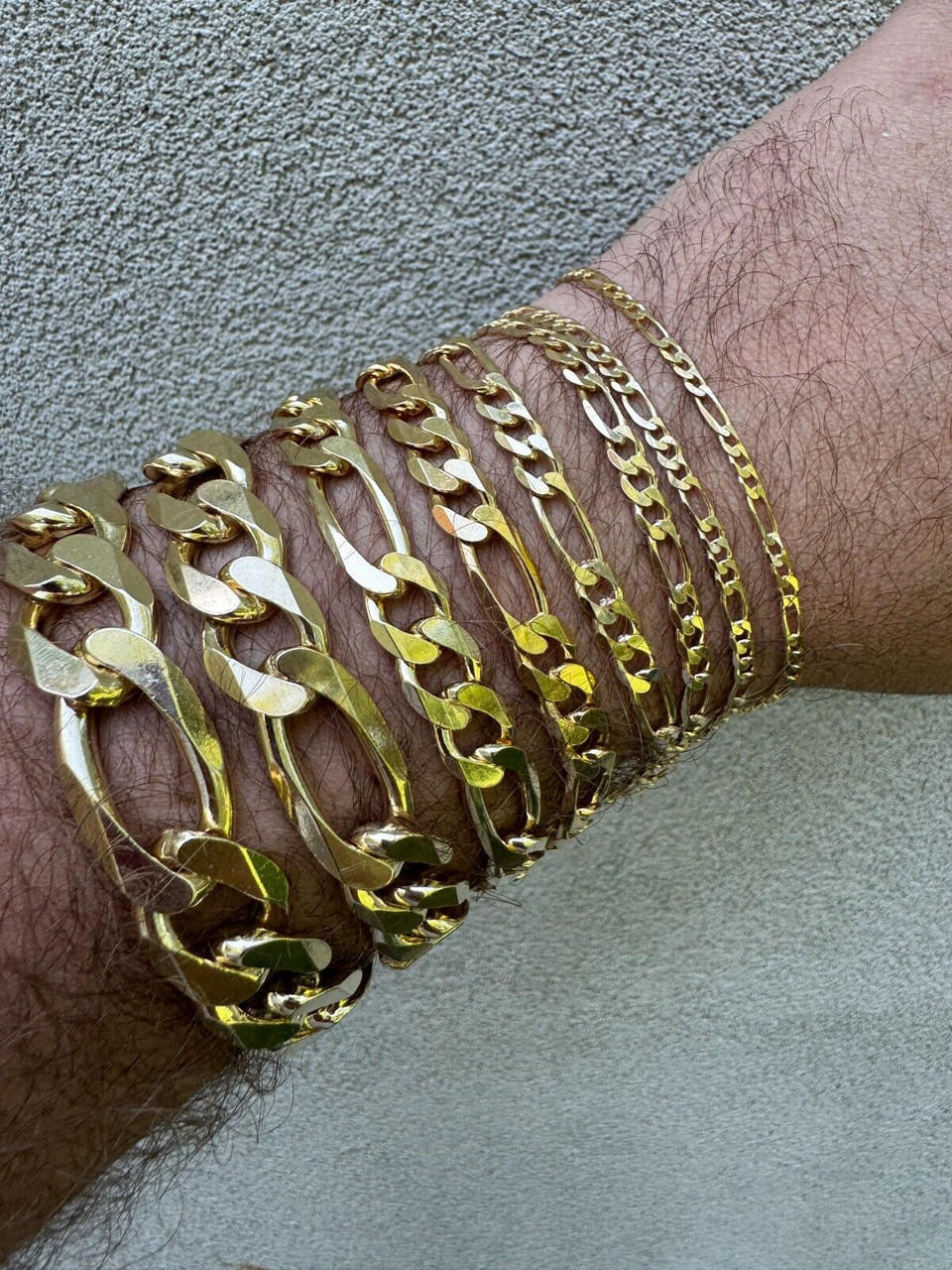 Jewelry 14k Gold Men's Figaro Bracelet Link Bracelet For Mens