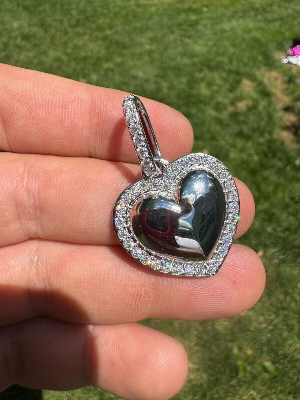 ネックレス・ペンダント wing bling 925 Silver Carena Heart Prong Moissanite Necklace Cubic Zirconia Heart With Moissanite Necklace 925 Sterling