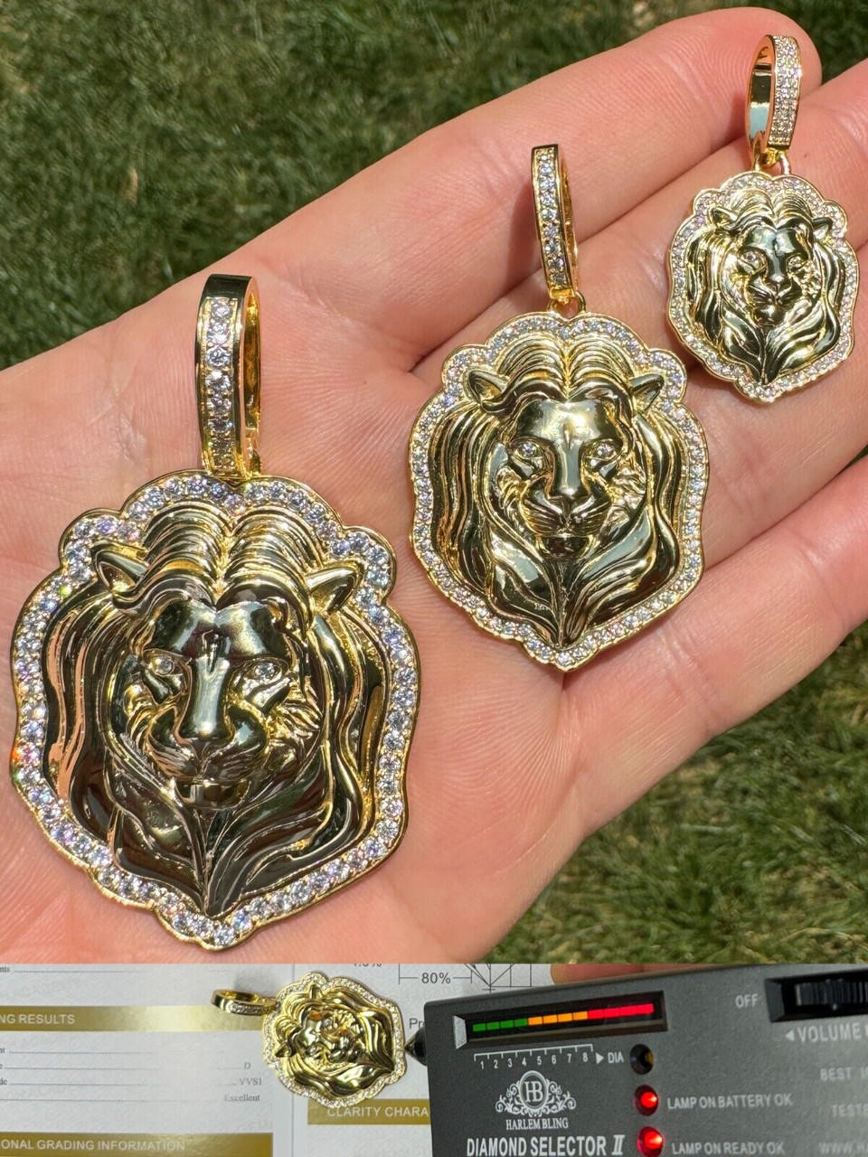 【WING BLING】[14K Gold Platled] Tania Moissanite Necklace MOISSANITE Saint St Michael Slaying Dragon Pendant 14k Gold