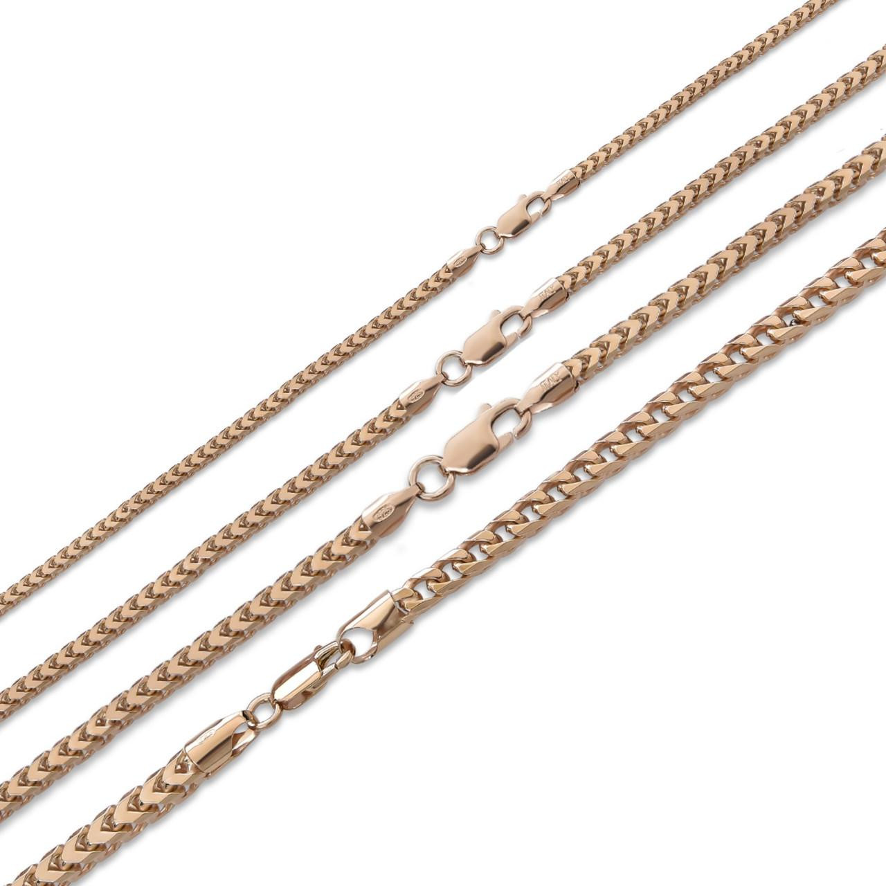 Men's Real 14k Gold Plated Solid 925 Sterling Silver Franco Chain