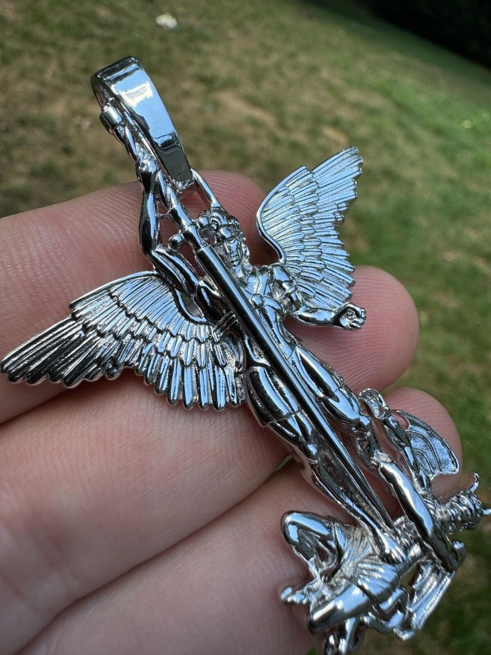 Artwork Saint St Michael Slaying Dragon Archangel Pendant