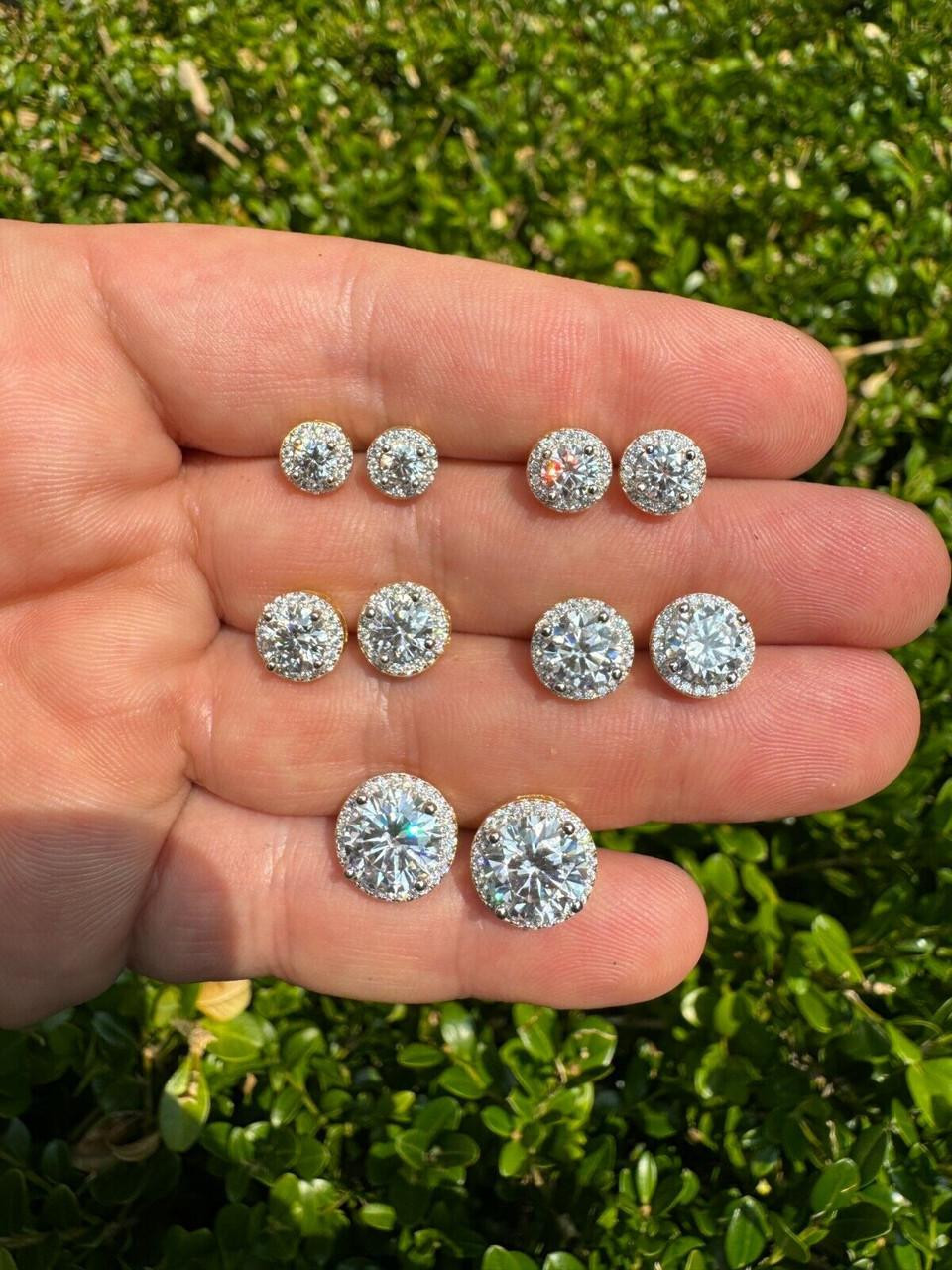 MOISSANITE Cluster Iced Out #1 Bestseller Halo Set Stud