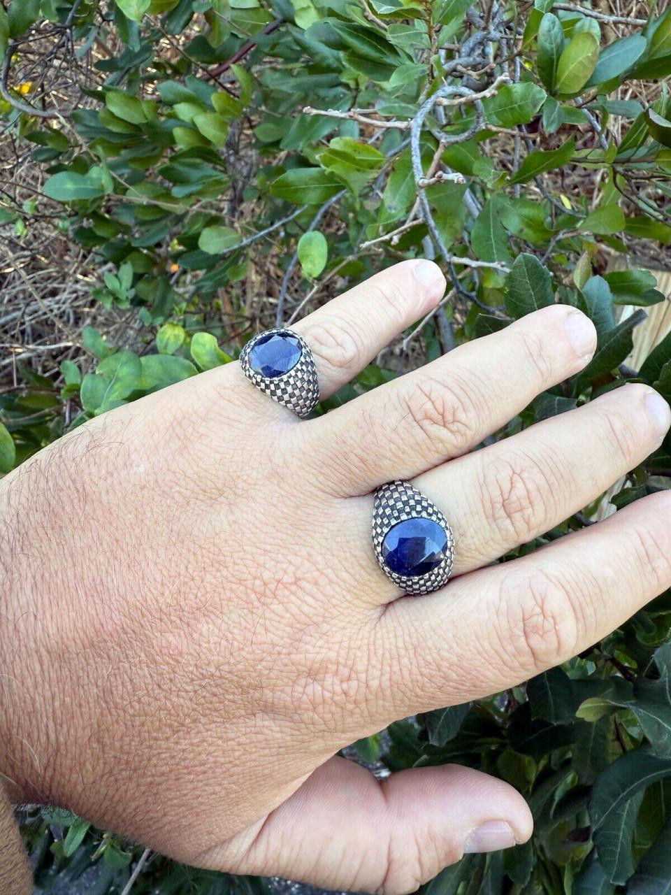 6ct Natural Blue Sapphire Real Genuine Gemstone Mens Solid 925