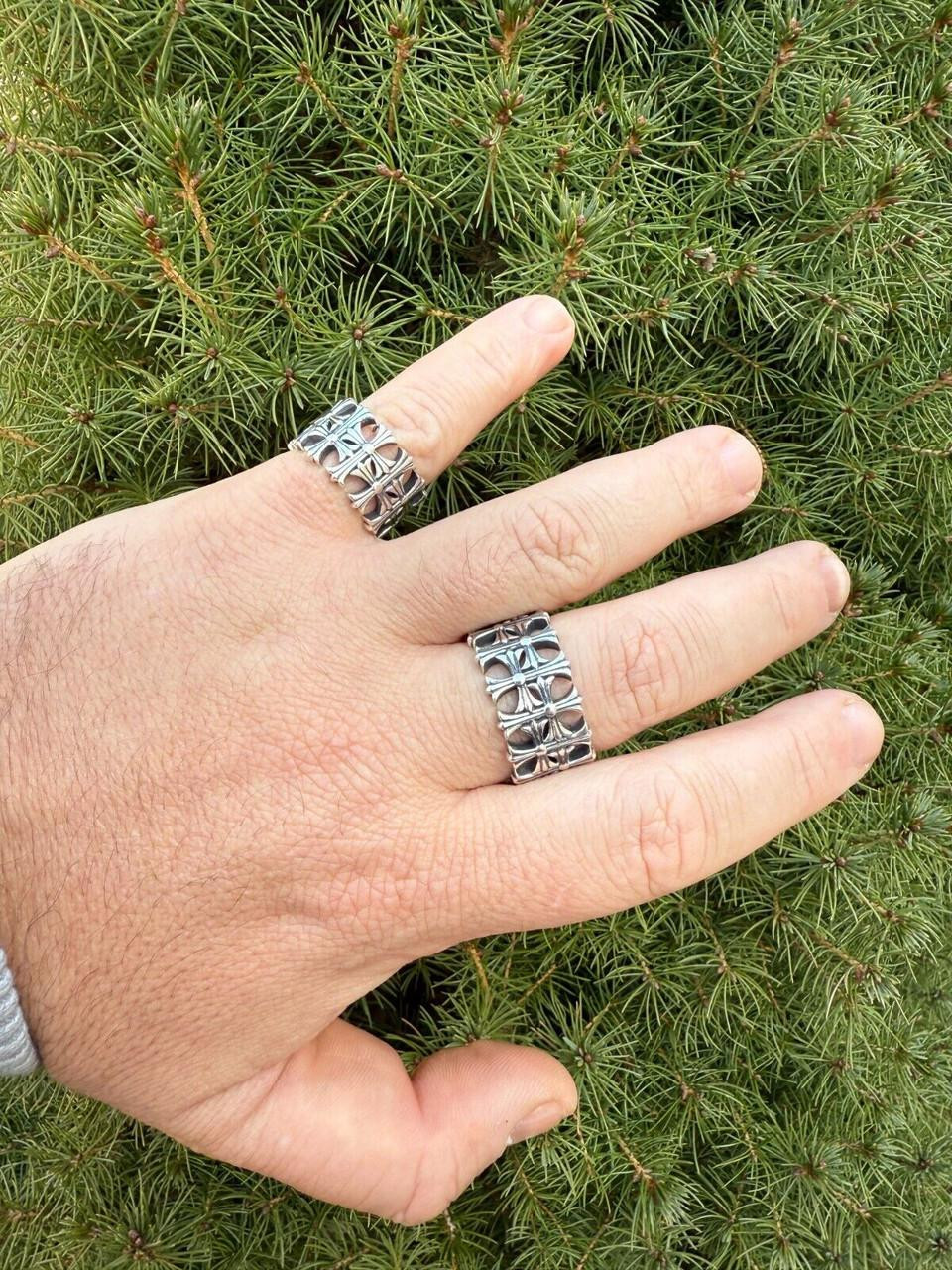 Ring - 925 Silver Oxidized - Plain Chrome Hearts Cross Ring