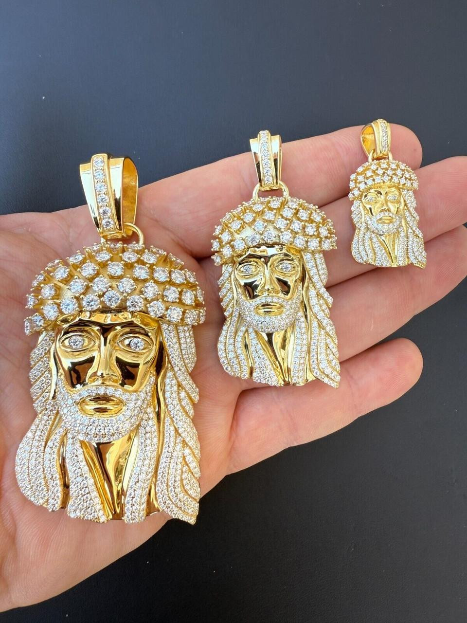 MOISSANITE Tito Biggie Smalls Kufi Jesus Piece Pendant - 14k